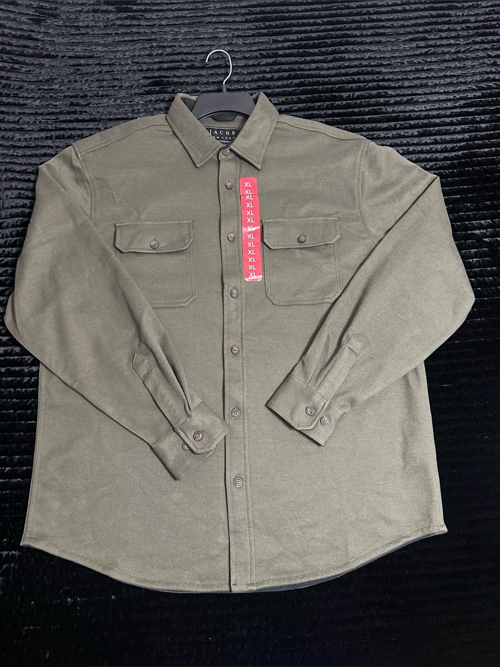 Jachs Olive Green Long-Sleeve Button-Front Shirt